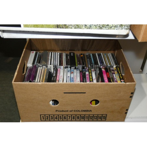 2417 - 7 boxes containing a quantity of various DVDs and CDs, contents of 6 shelves