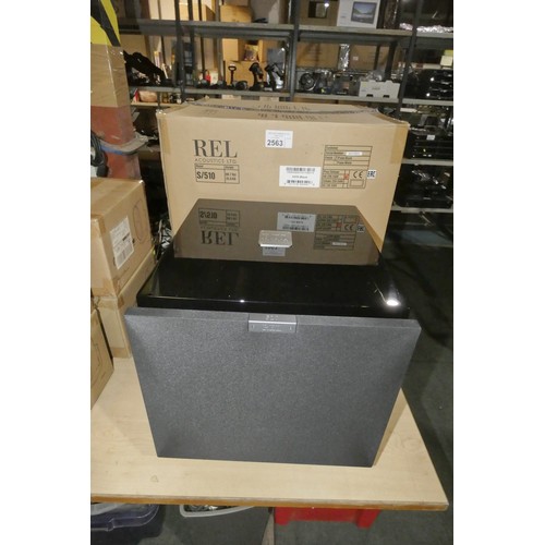 2563 - An unused Rel subwoofer type S510, unit has been taken out of the box for viewing, this item retails... 