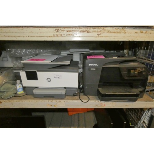 2576 - A multifunction printer by HP type Office Jet Pro 8710 (requires ink) & a HP Office Jet Pro 9010 whi... 