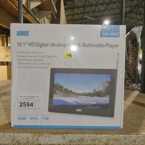 2594 - An unused sealed 10.1 inch HD digital TV & media player by August type DA100D