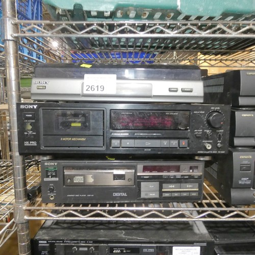 2619 - 3 x Sony separates inc turntable, cassette deck & cd player - trade