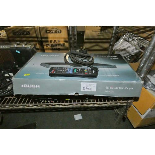 2624A - A Panasonic VHS to DVD convertor/player type DMR-E247v and a Bush blu-ray player - trade