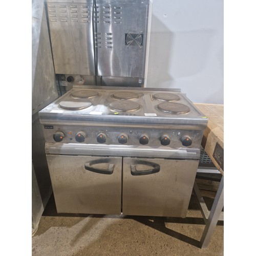 1164A - A commercial stainless steel electric range by Lincat with 6 rings and 2 door oven beneath, 3 phase ... 