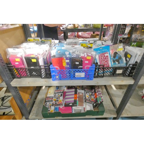 2652 - 4 x boxes containing a quantity of various mobile phone cases, Samsung, iPhone, tablet cases etc. Co... 