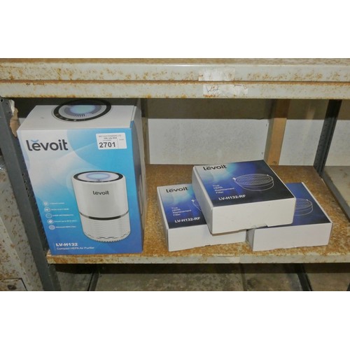 2701 - A Levoit Air purifier and 3 filters LVH132 trade