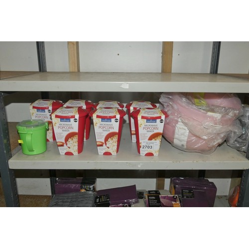 2703 - A quantity of microwave popcorn makers, contents of 1 shelf