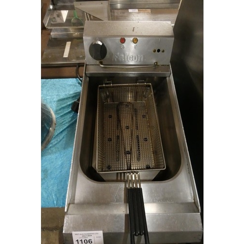 1106 - A commercial stainless steel single basket deep fryer by Falcon 240v - trade