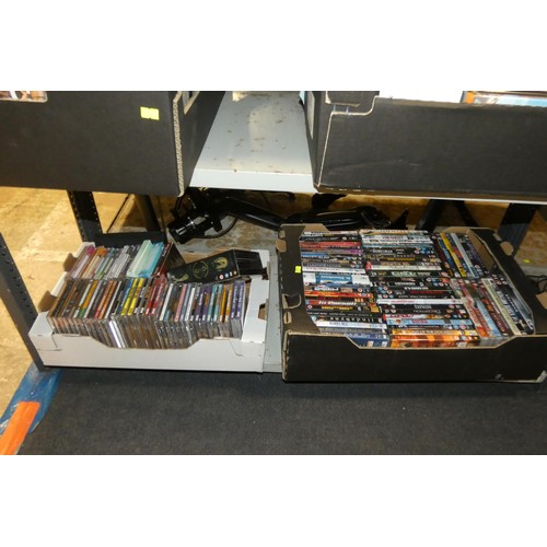 2425 - (Cat Alt) A large quantity of various DVDs & CDs contents of 4 shelves please note one box contains ... 