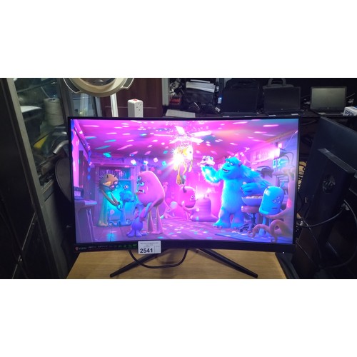 2541 - A 27 inch widescreen curved 165Hz computer gaming monitor by MSi type Optix G27c4 - no power adapter... 