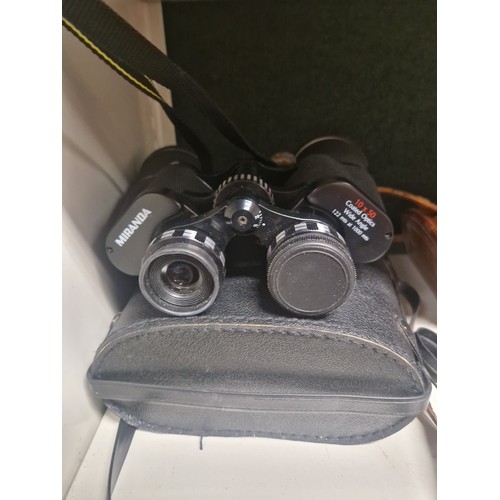 3048 - A set of Miranda 10 x 50 binoculars, a set of Tohyoh 8 x 30 binoculars and 1 x Mn 8 x 30 monocular m... 