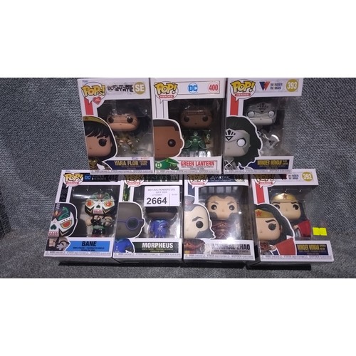 2664 - 11 various Funko collectibles including Rock Candy exclusives, DC Funko Pops, Avatar, Matrix etc