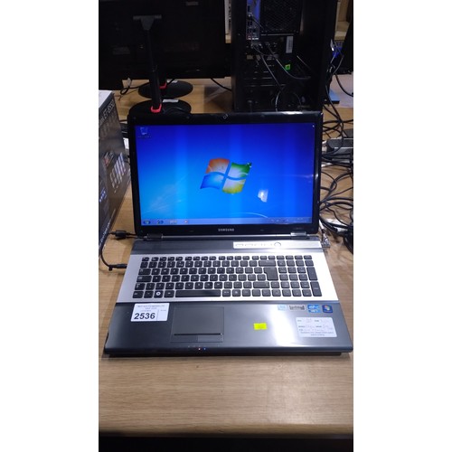 2536 - A Samsung laptop with an i7 2nd generation 2.2ghz processor, 8gb ram, 1tb HDD, running Windows 7, wi... 