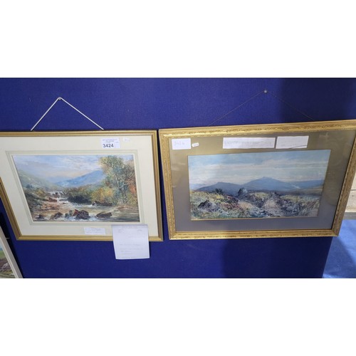 3424 - 2 water colour paintings by William Widgery, 