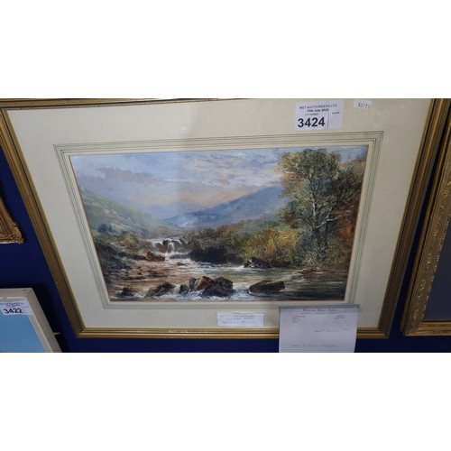 3424 - 2 water colour paintings by William Widgery, 