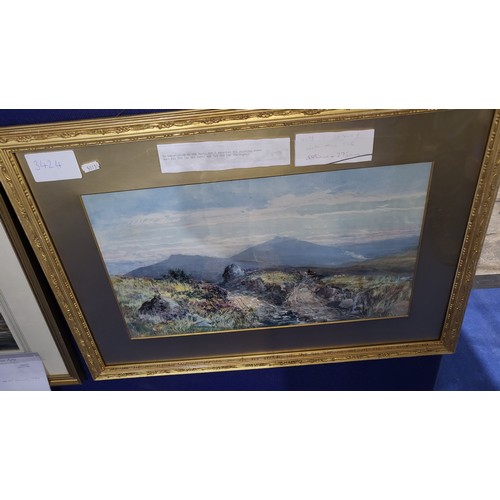 3424 - 2 water colour paintings by William Widgery, 