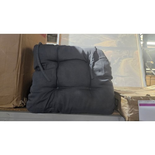 251 - 4 x Comfortable dark grey garden seat cushions