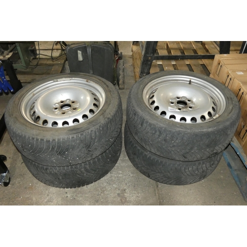 5062 - 4 x steel rims (5 x 120 fitting)  with Premitra 235/50 R18 tyres - believed to suit VW Transporter