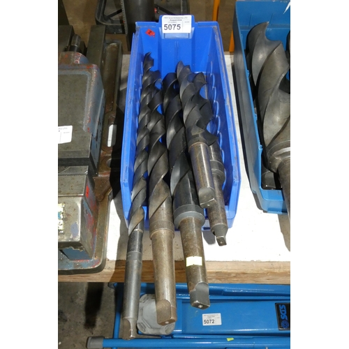 5075 - 1 box containing a quantity of long taper shank drill bits