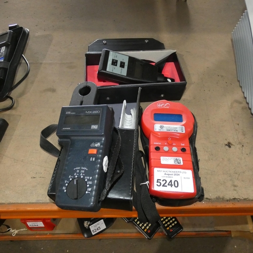 5240 - 1 x ITT MX220 multimeter, 1 x Solex humidity / temperature meter and 1 x Virgin Media instrument