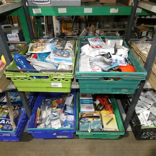 5807 - A quantity of various items including housewares, switches, rivets, tile cutters etc. Contents of 2 ... 