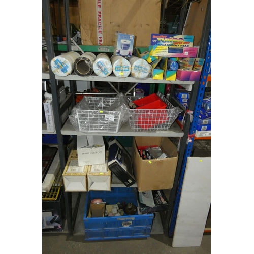 5817 - A quantity of various items including rolls of Sylglas tile adhesive, metal baskets, wine dispensers... 