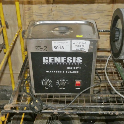 5018 - 1 x Genesis GS9120TH ultrasonic cleaner 240v  Tested Working