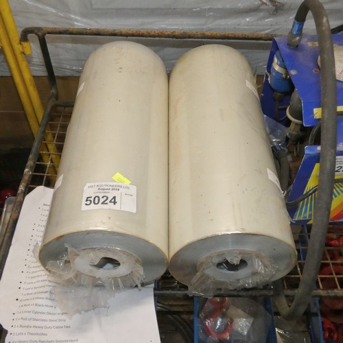 5024 - 2 x rolls of plastic each approx 370mm x 500m