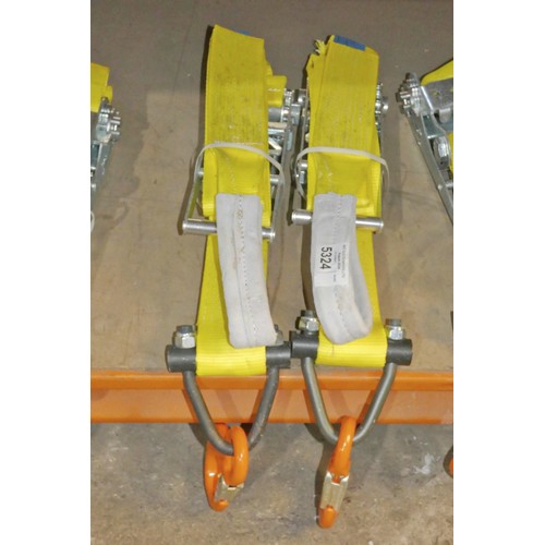 5324 - 2 x ex-MOD Spanset load lashing ratchet straps type LC:5000daN 2.88m