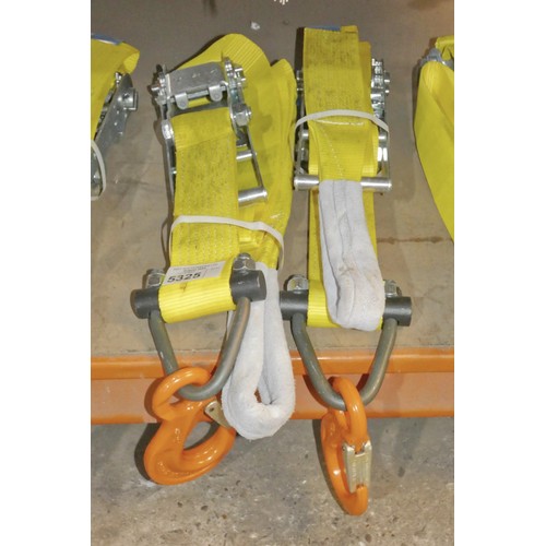 5325 - 2 x ex-MOD Spanset load lashing ratchet straps type LC:5000daN 2.88m