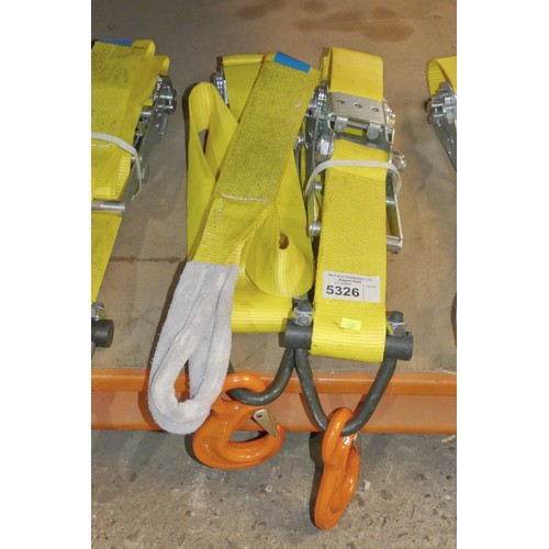 5326 - 2 x ex-MOD Spanset load lashing ratchet straps type LC:5000daN 2.88m