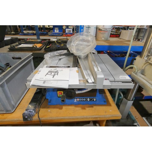 5340 - 1 x Scheppach HS105 254mm bench top circular saw bench 240v also supplied with stand (requires assem... 