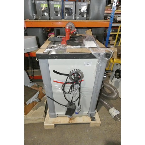 5347 - 1 x Professional AP254SB table saw 240v. Please note that this saw is missing the side table and has... 