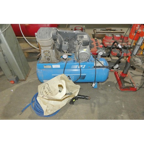 5359 - 1 x ABAC HP3 compressor 240v, a length of air hose and several air tools   Tested Working