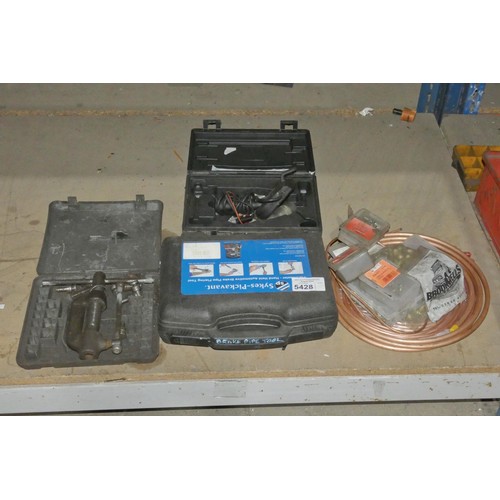 5428 - A quantity of various brake related items including a Sykes-Pickavant brake flaring tool, brake pipe... 