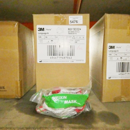 5476 - 1 box containing 120 x 3M Aura FFP3 face masks