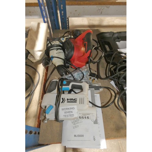 5515 - 1 x MacAllister jig saw, 1 x MacAllister drill and 1 x Erbauer power plane - all items are 240v  Tes... 