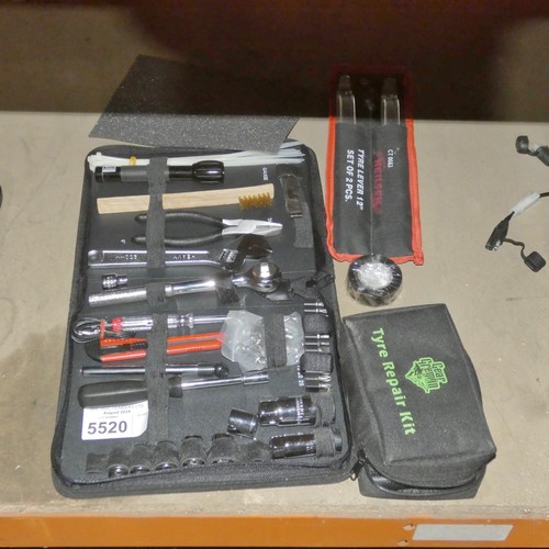 5520 - 2 x tyre levers, a Gear Gremlin tyre repair kit and a tool kit