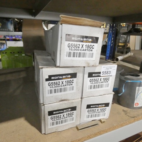 5583 - 10 boxes each containing approx 10,000 x Montana G5562 X 18GC staples