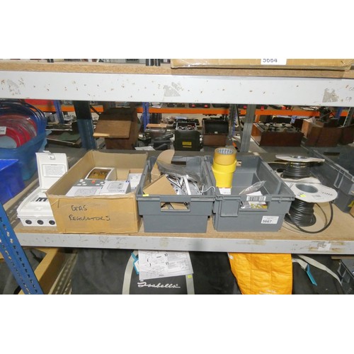 5667 - A quantity of various electrical related items including consumer units, plugs, tape, cable etc. The... 