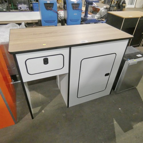 5688 - 1 x cabinet suitable for campervan etc - light grey with wood effect top approx  108 x 49 x 82cm hig... 