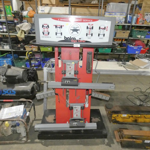 5718 - A Balco Lign Laser MK 3 four wheel alignment system with castor / camber gauge