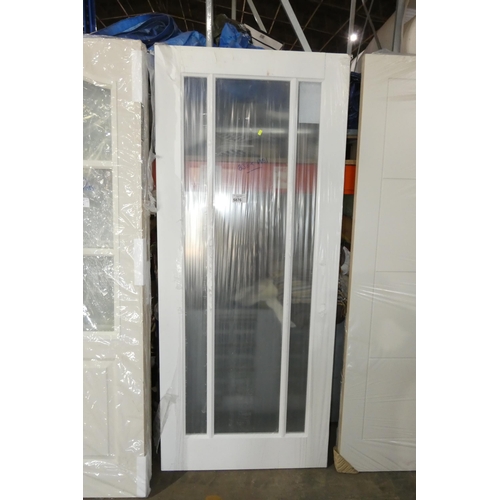 5876 - 1 x Jeld Wen white glazed door approx 838 x 1981mm