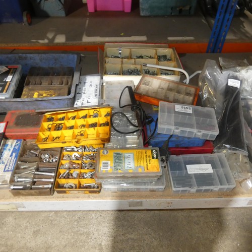 5435 - A large quantity of various items including nuts, bolts, brake pipe clips, cable ties, jubilee clips... 