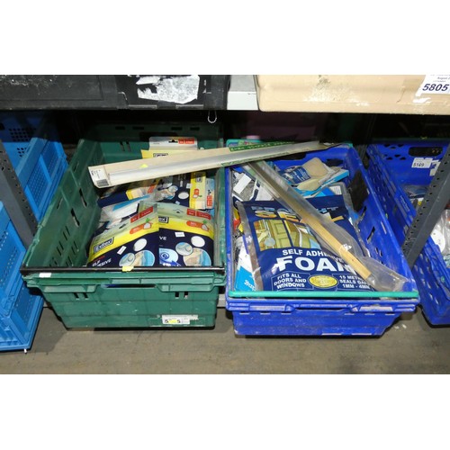 5805 - A quantity of various items including locks, Dylon dyes, self adhesive foam seal etc. Contents of 2 ... 