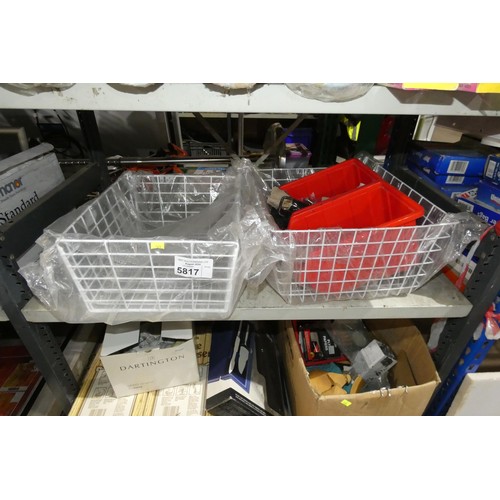 5817 - A quantity of various items including rolls of Sylglas tile adhesive, metal baskets, wine dispensers... 