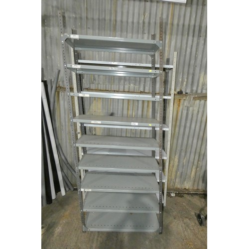 5764 - 2 x bays of grey metal bolted stores type racking comprising 1 at approx 92 x 38 x 227cm high and 1 ... 