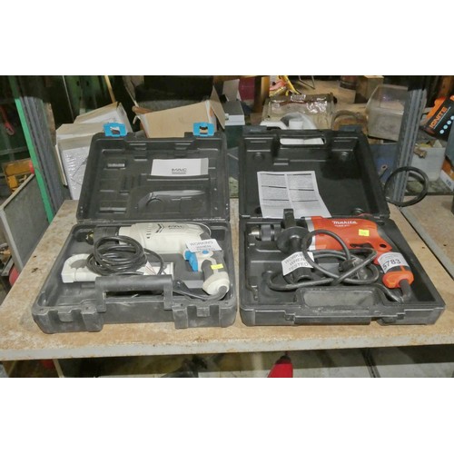 5783 - 1 x Makita drill and 1 x MacAllister drill - Both 240v. Contents of 1 shelf  Tested Working