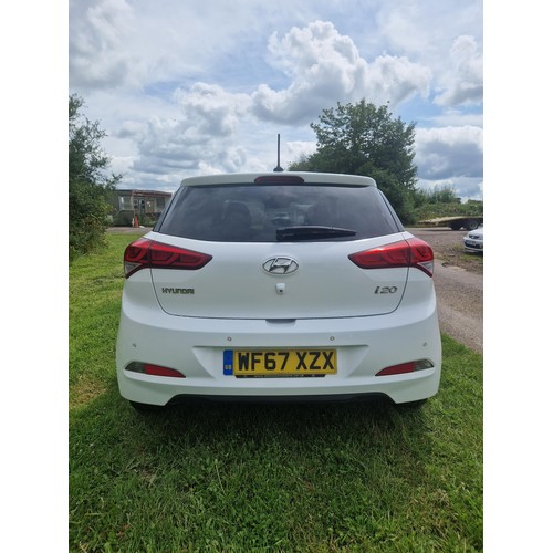 1 - Hyundai  i20 Hatchback 1.2 premium NAV SDR, white, Reg: WF67 XZX, 19/12/17, 5 spd manual petrol 1248... 