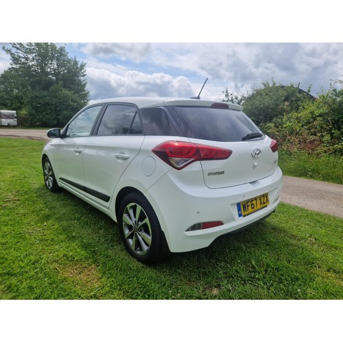 1 - Hyundai  i20 Hatchback 1.2 premium NAV SDR, white, Reg: WF67 XZX, 19/12/17, 5 spd manual petrol 1248... 