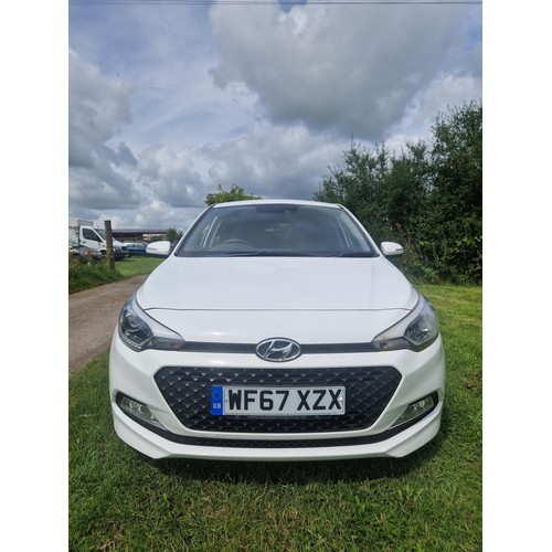 1 - Hyundai  i20 Hatchback 1.2 premium NAV SDR, white, Reg: WF67 XZX, 19/12/17, 5 spd manual petrol 1248... 